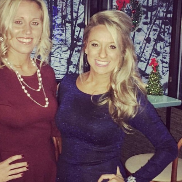 Sparkly blue long sleeved dress - Picture 3 of 6